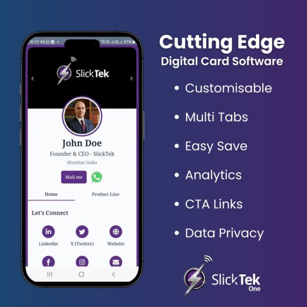 SlickTek One NFC Digital Business Card With Zip-Tap - Image 3