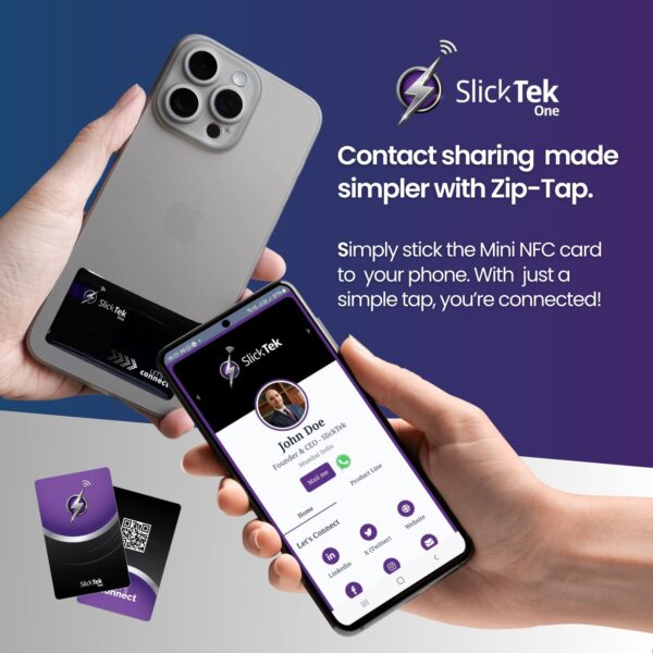 SlickTek One NFC Digital Business Card With Zip-Tap - Image 4